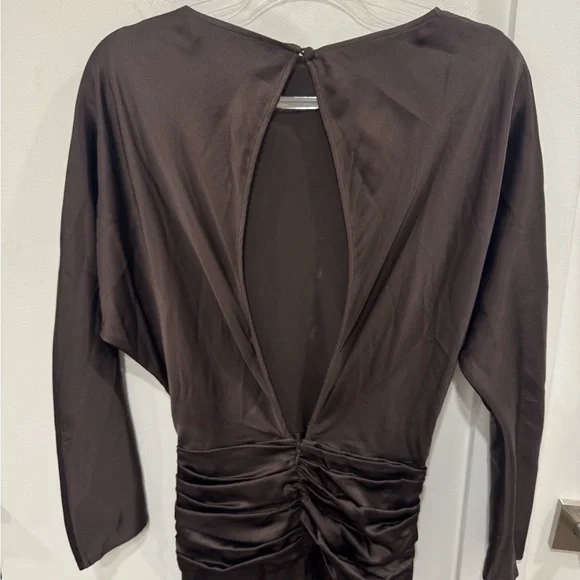 STAUD Chocolate Satin Dress - Picture 7 of 8